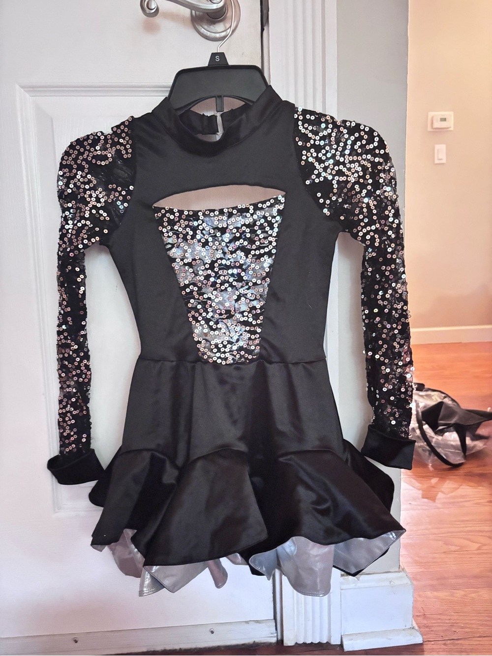 Girls BlackDance Dress with Silver Sequins